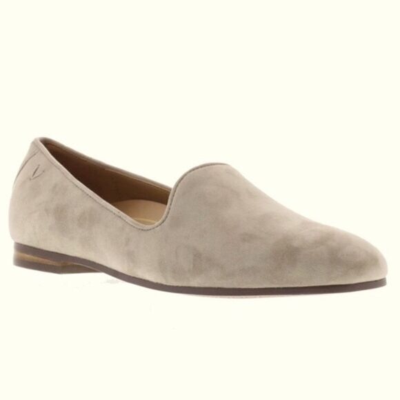 Vionic WILLA Taupe Suede Leather Orthotic Classic Slip On Loafer - Picture 1 of 16